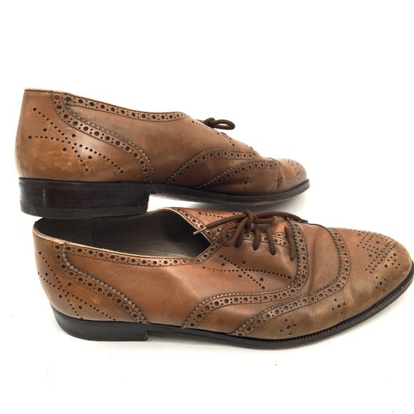 Bally brown leather Oxford dress shoes lace up leather sole classic 10.5 D men's - Picture 3 of 13